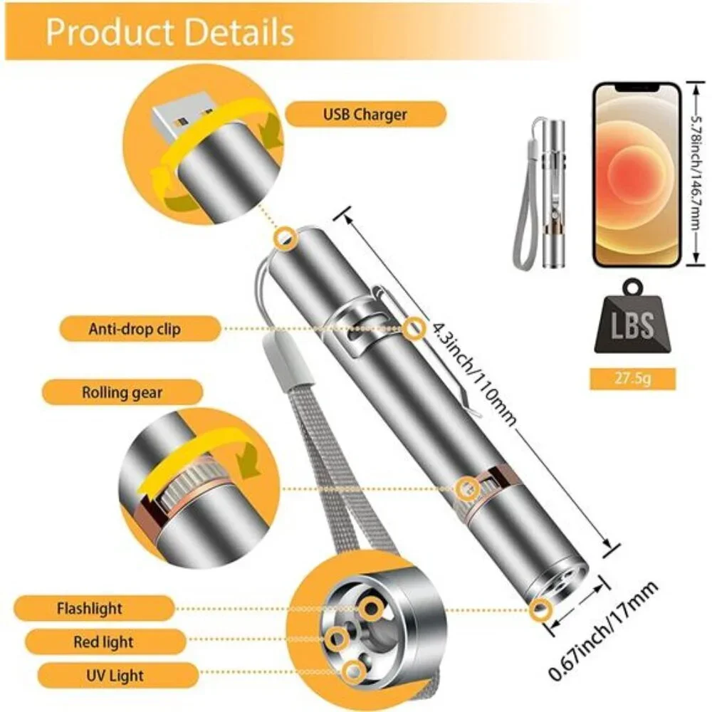 Cat Laser Pointer Toy Rechargeable,Interactive Toy for Cat Kitten Dog